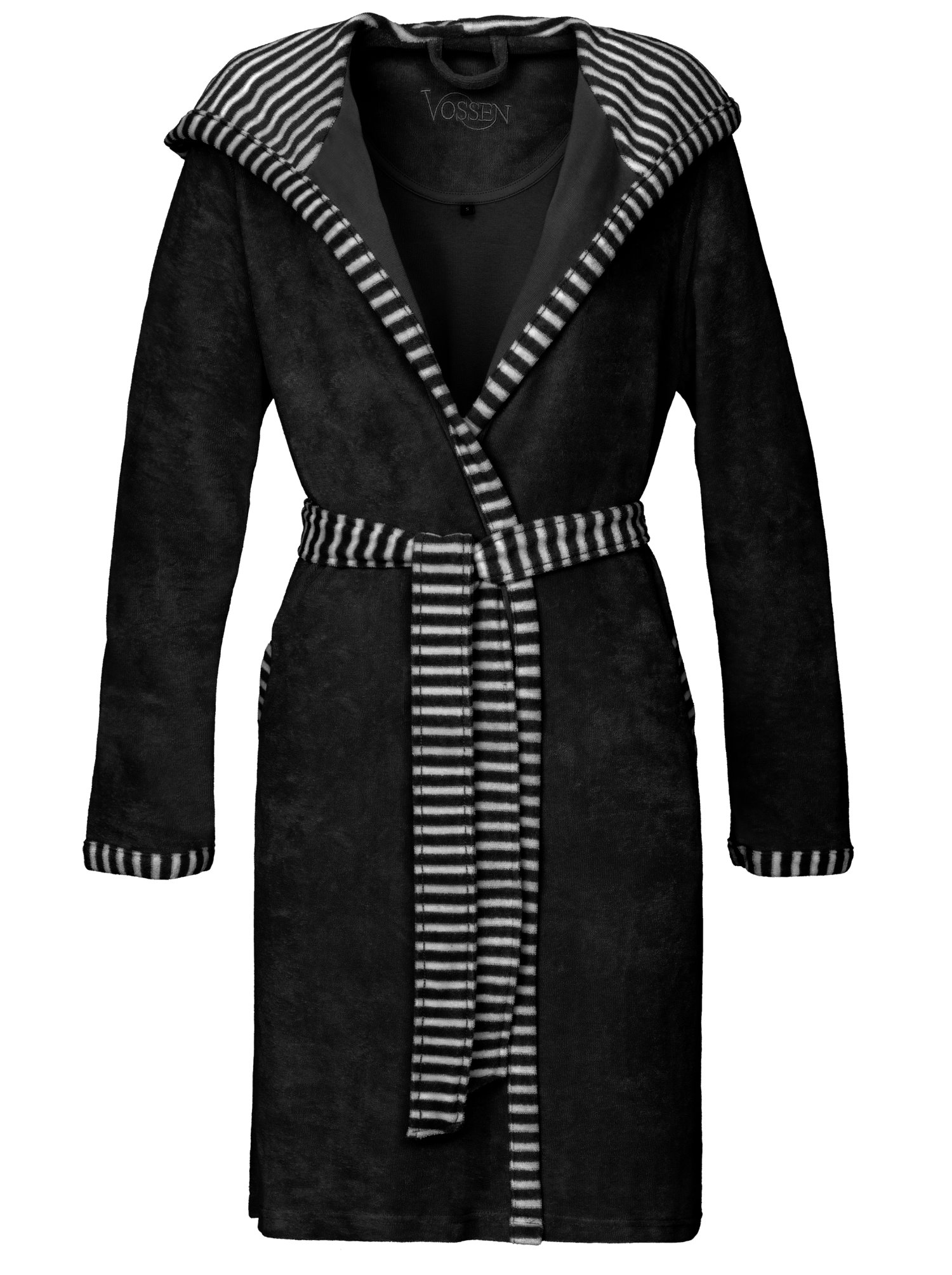 bademantel damen schwarz kurz